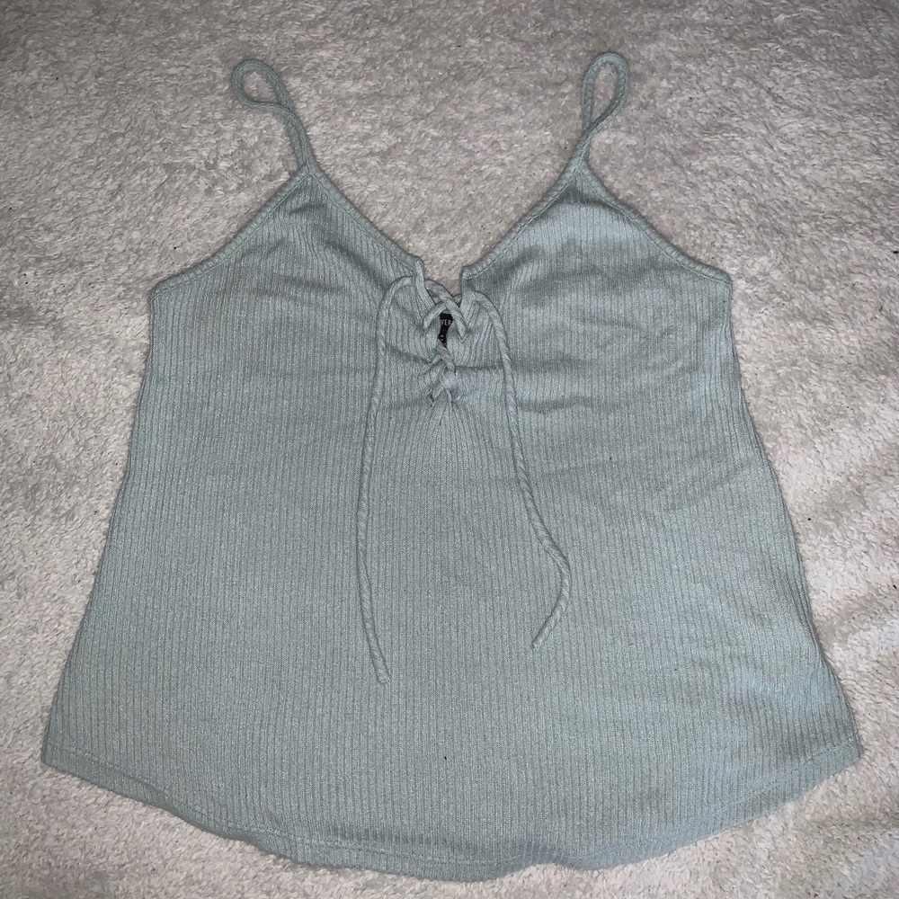 Forever 21 Ribbed Lace Up Tank